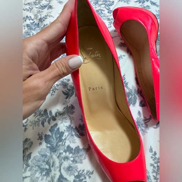 CHRISTIAN LOUBOUTIN
 Leather Pumps - New Watermelon Color - Size 10 1/2 - Picture 8 of 12